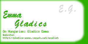 emma gladics business card